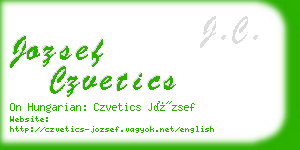 jozsef czvetics business card